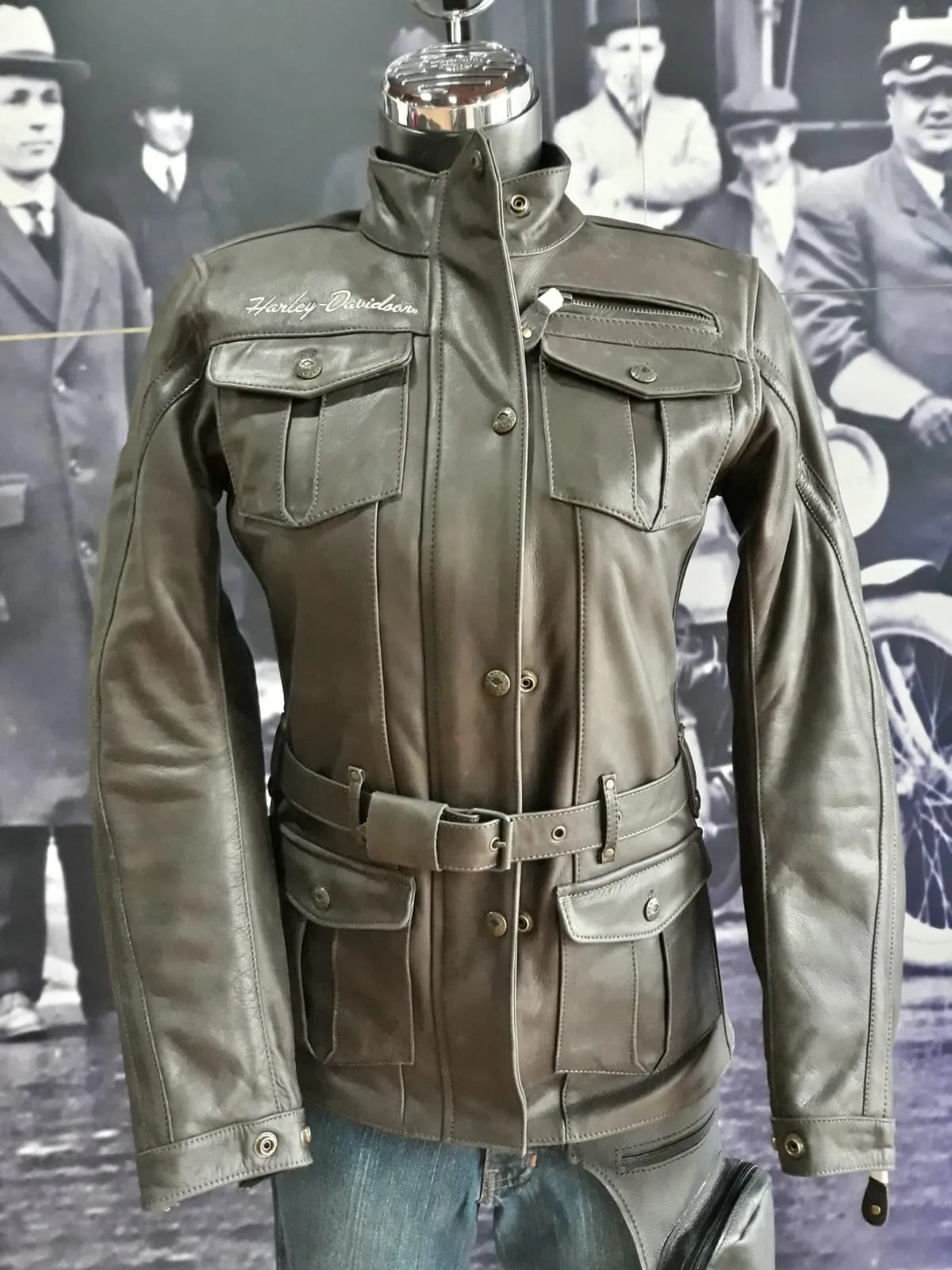 Chaqueta de piel 3/4 messenger brown